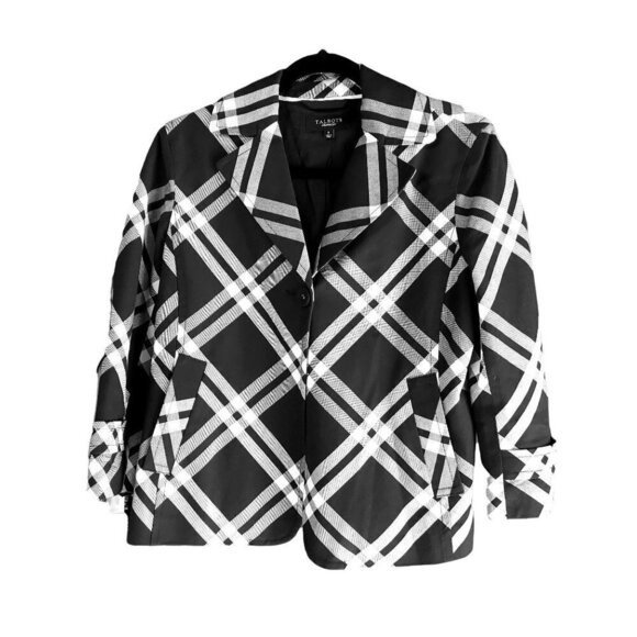 Talbots Women's Single Button Plaid Jacket - Picture 1 of 5